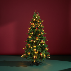 Árbol de Navidad con decoración y LEDs 180cm