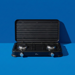 Cocina portátil de gas butano y propano de 2 fuegos